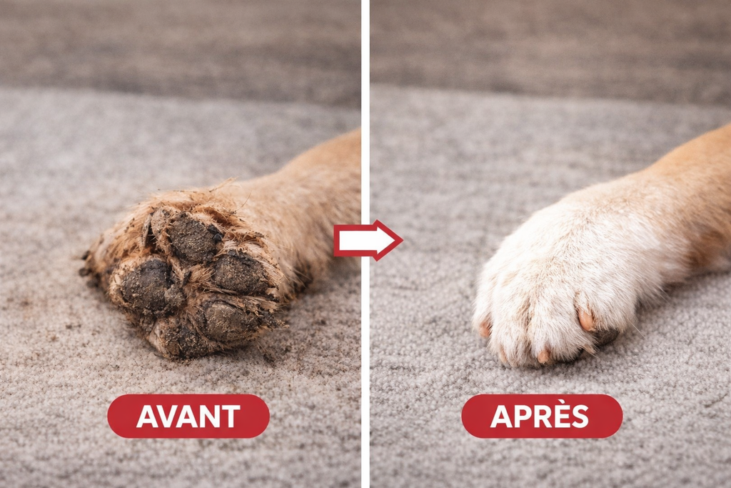 Nettoyeur de pattes pour chien – Propre en 10 secondes | Doux & efficace